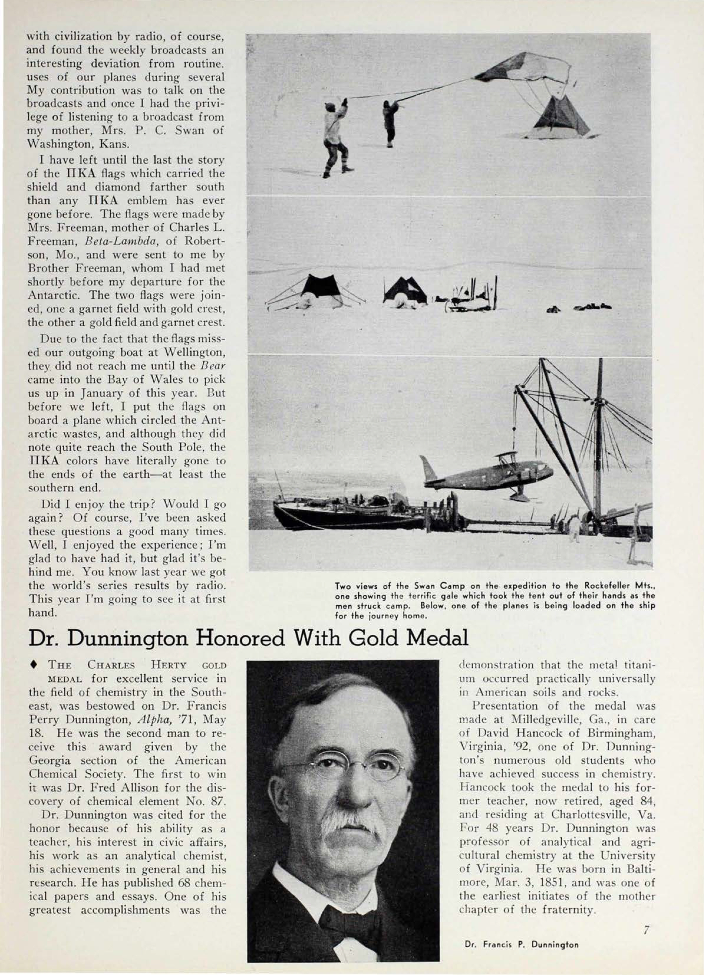 Dr. Dunnington Honored With Gold Medal